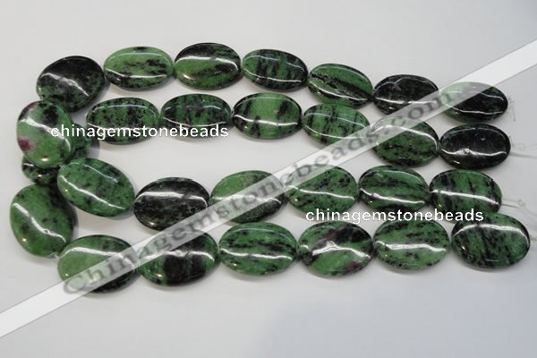 CRZ63 15.5 inches 22*30mm oval ruby zoisite gemstone beads