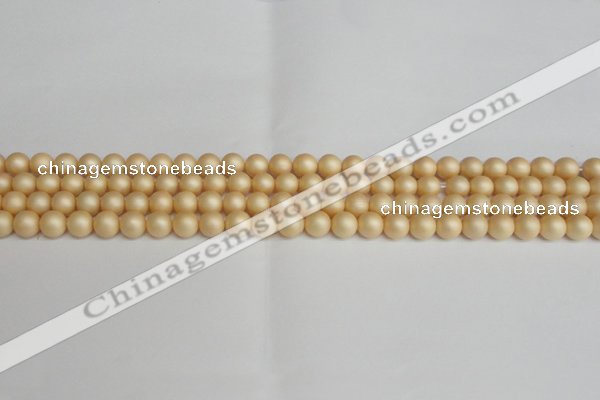 CSB1375 15.5 inches 4mm matte round shell pearl beads wholesale