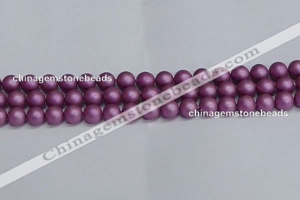 CSB1633 15.5 inches 10mm round matte shell pearl beads wholesale