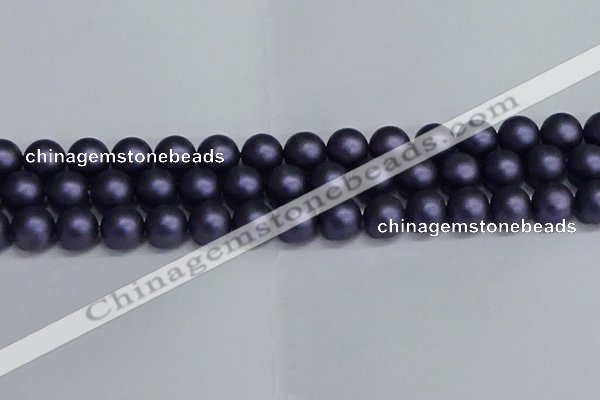 CSB1664 15.5 inches 12mm round matte shell pearl beads wholesale