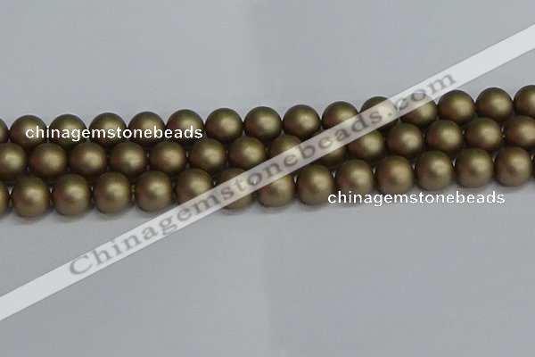 CSB1674 15.5 inches 12mm round matte shell pearl beads wholesale