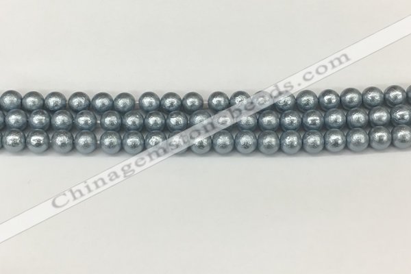 CSB2280 15.5 inches 4mm round wrinkled shell pearl beads wholesale