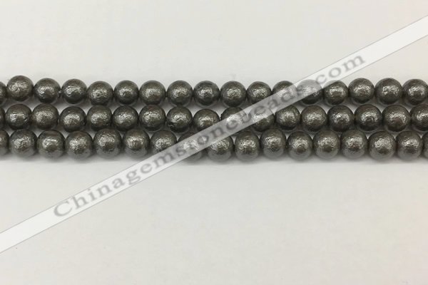 CSB2321 15.5 inches 6mm round wrinkled shell pearl beads wholesale