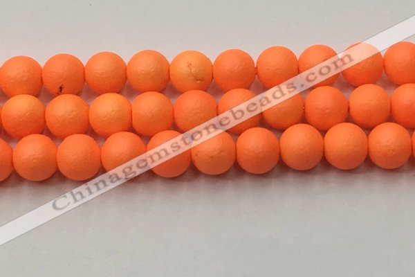 CSB2436 15.5 inches 16mm round matte wrinkled shell pearl beads