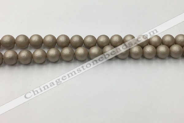 CSB2502 15.5 inches 8mm round matte wrinkled shell pearl beads