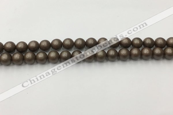 CSB2511 15.5 inches 6mm round matte wrinkled shell pearl beads