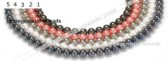 CSB37 16 inches 8mm round shell pearl beads Wholesale