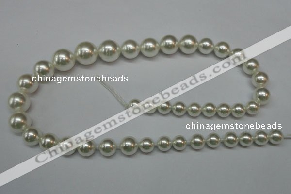 CSB920 15.5 inches 8mm - 14mm round shell pearl beads wholesale