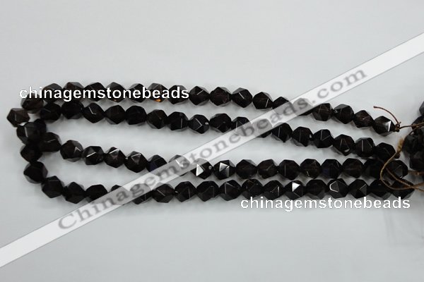 CSQ353 15.5 inches 10mm faceted nuggets smoky quartz beads