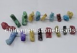 CTD1655 Top drilled 10*20mm - 15*40mm freeform druzy agate beads