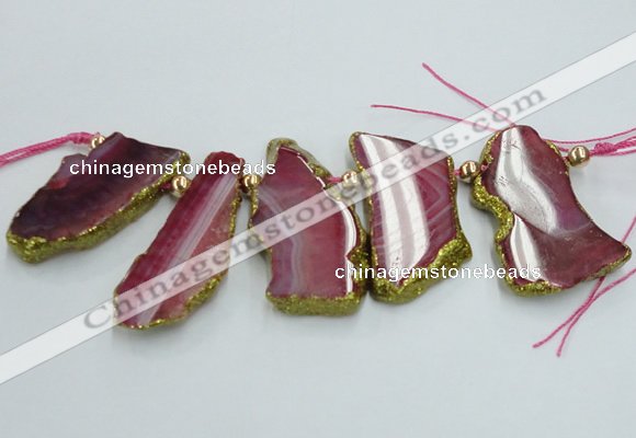 CTD1734 Top drilled 25*35mm - 30*45mm freeform agate slab beads