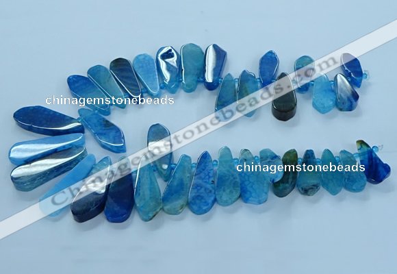 CTD2703 15.5 inches 10*25mm - 18*50mm freeform agate beads