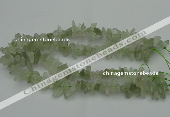 CTD411 Top drilled 6*15mm - 8*25mm nuggets green quartz beads