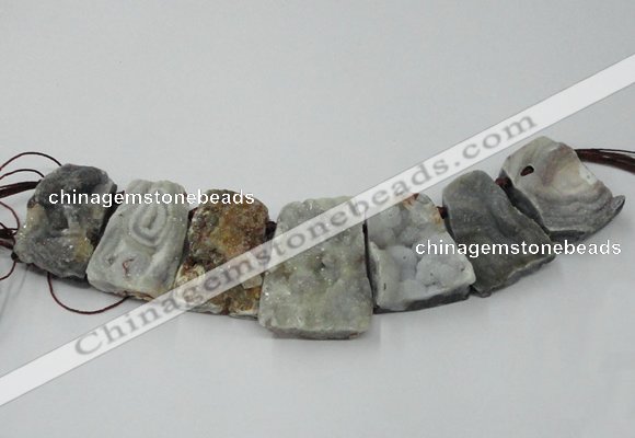 CTD822 Top drilled 20*30mm - 35*45mm trapezoid agate beads