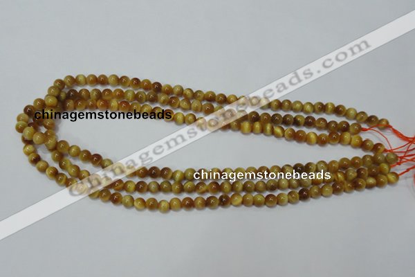 CTE127 15.5 inches 6mm round yellow tiger eye gemstone beads