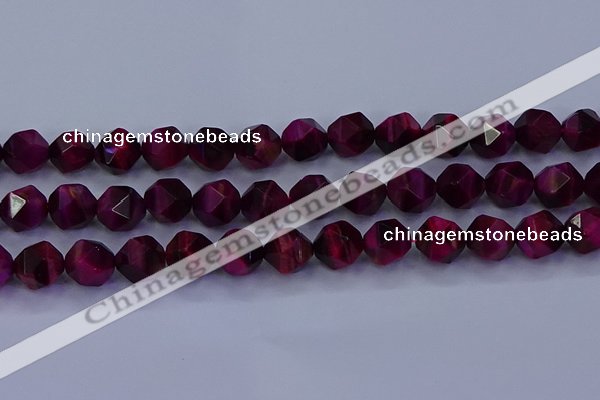 CTE1909 15.5 inches 12mm faceted nuggets red tiger eye beads