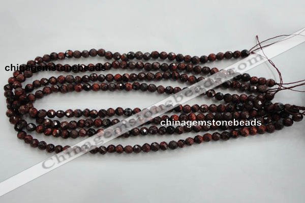 CTE701 15.5 inches 6mm faceted round red tiger eye beads