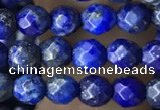 CTG3575 15.5 inches 4mm faceted round lapis lazuli beads