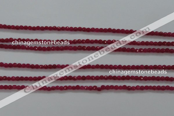 CTG403 15.5 inches 2mm faceted round tiny dyed candy jade beads