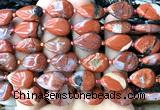 CTR512 15 inches 13*18mm flat teardrop red jasper beads