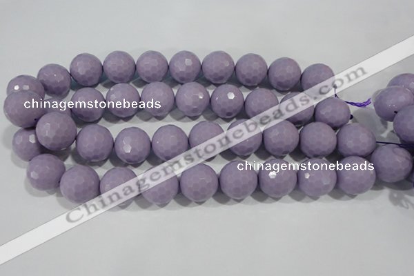 CTU1413 15.5 inches 10mm faceted round synthetic turquoise beads