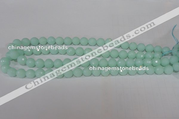 CTU2574 15.5 inches 10mm faceted round synthetic turquoise beads