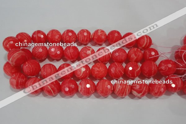 CTU2748 15.5 inches 20mm faceted round synthetic turquoise beads