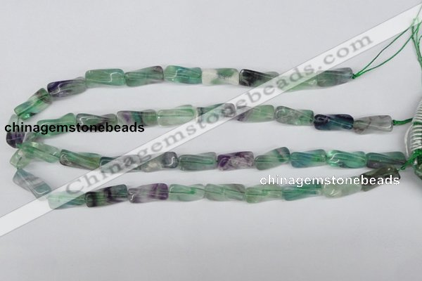 CTW126 15.5 inches 9*20mm twisted trihedron fluorite gemstone beads