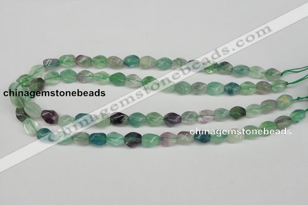 CTW147 15.5 inches 8*11mm twisted rice fluorite gemstone beads