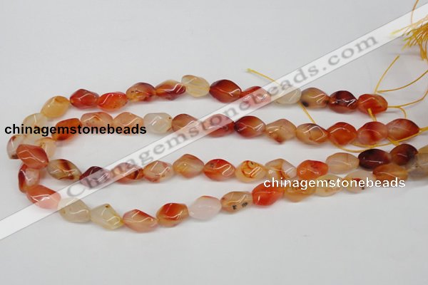 CTW155 15.5 inches 8*15mm twisted rice agate gemstone beads