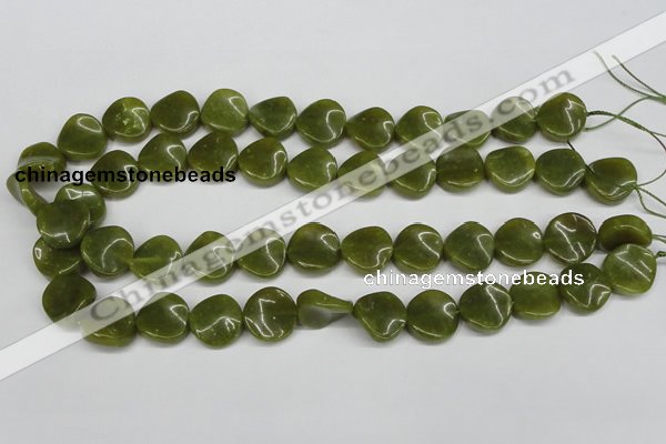 CTW17 15.5 inches 16mm twisted coin jade gemstone beads