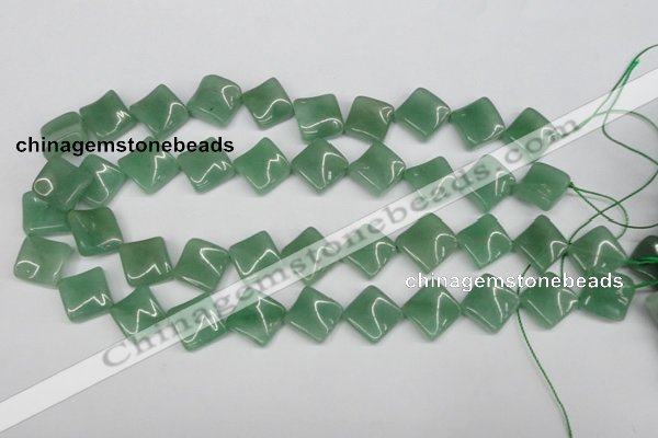 CTW39 15.5 inches 15*15mm twisted diamond green aventurine beads