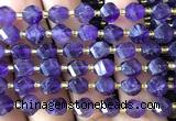 CTW554 15 inches 8mm faceted & twisted S-shaped amethyst beads