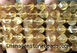 CTW555 15 inches 8mm faceted & twisted S-shaped citrine beads