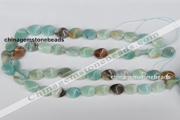 CTW59 15.5 inches 12*16mm twisted oval amazonite gemstone beads