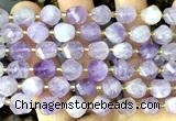 CTW653 10mm faceted & twisted S-shaped lavender amethyst beads