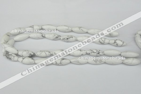 CWB92 15.5 inches 10*25mm rice natural white howlite beads