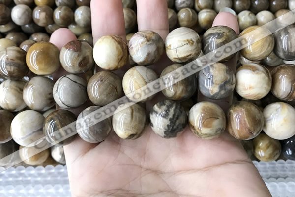 CWJ596 15.5 inches 16mm round wood jasper beads wholesale