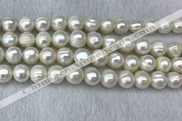 FWP123 15 inches 11mm - 12mm potato white freshwater pearl strands