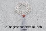 GMN1000 Hand-knotted 8mm, 10mm matte tibetan agate 108 beads mala necklaces with tassel
