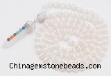 GMN1509 Hand-knotted 8mm, 10mm Tibetan agate 108 beads mala necklace with pendant