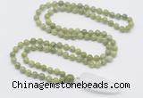 GMN4018 Hand-knotted 8mm, 10mm China jade 108 beads mala necklace with pendant