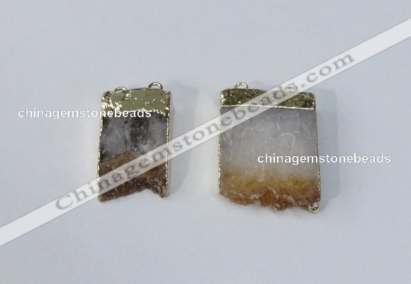 NGC1042 15*25mm – 25*30mm freeform citrine connectors wholesale