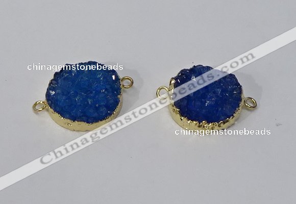 NGC1063 20*22mm freeform druzy agate connectors wholesale