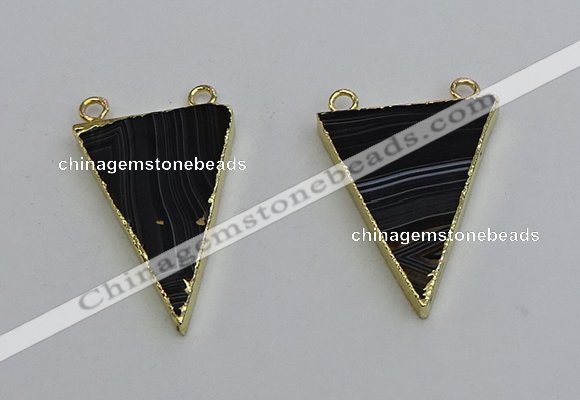 NGC5164 25*35mm - 30*40mm triangle agate gemstone connectors