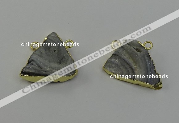 NGC5262 22*30mm - 25*30mm triangle druzy agate connectors