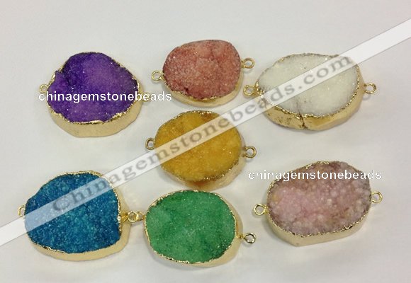 NGC625 15*20mm - 30*40mm freeform druzy agate connectors wholesale