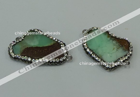 NGC6503 18*25mm - 20*35mm freeform australia chrysoprase connectors