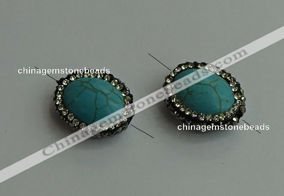 NGC6554 16*20mm oval turquoise connectors wholesale