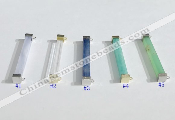 NGC7020 3*32mm cuboid  mixed gemstone connectors wholesale